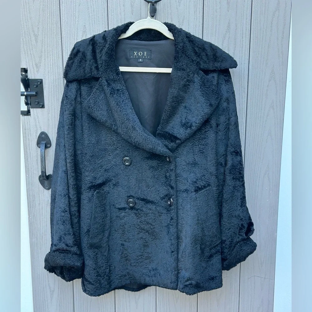 Vintage - XOE ‘s Women's Elegant Black Teddy Jacket/ Small - Oversized - Picture 1 of 15